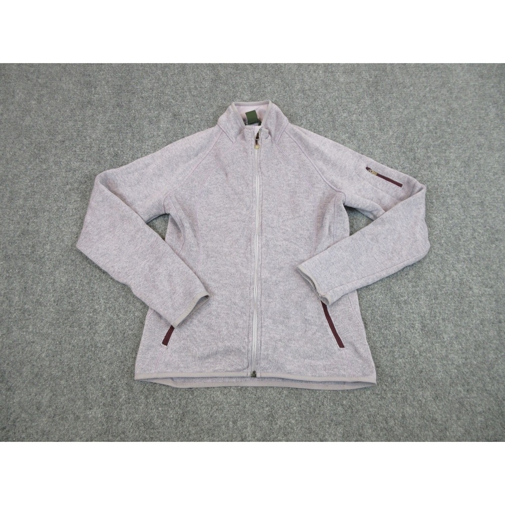 Eddie Bauer Jacket Womens Medium Purple Fleece Full Zip Pockets Warm Outdoor